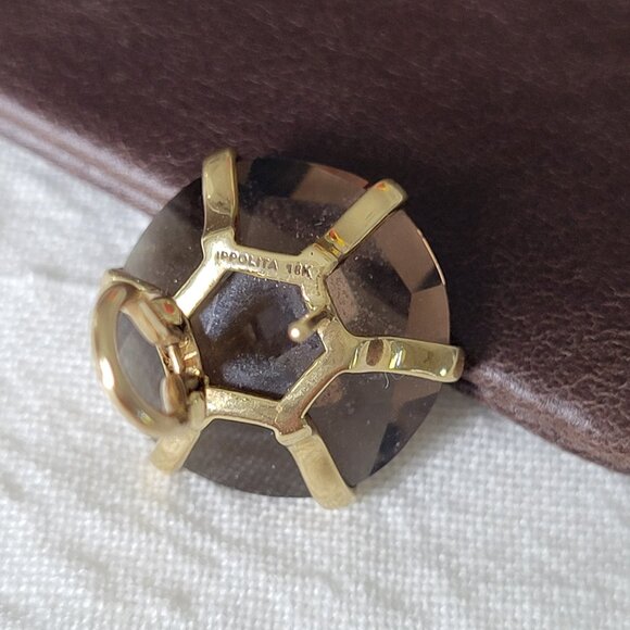 Rare IPPOLITA 18K Yellow Gold Rock Candy Gemma Pierced Earrings ~ Smokey Quartz - Picture 6 of 12